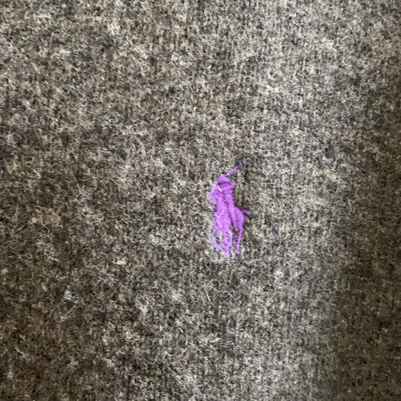 Polo by Ralph Lauren men’s classic V-neck sweater 100% lamb wool gray size XL - Picture 4 of 4